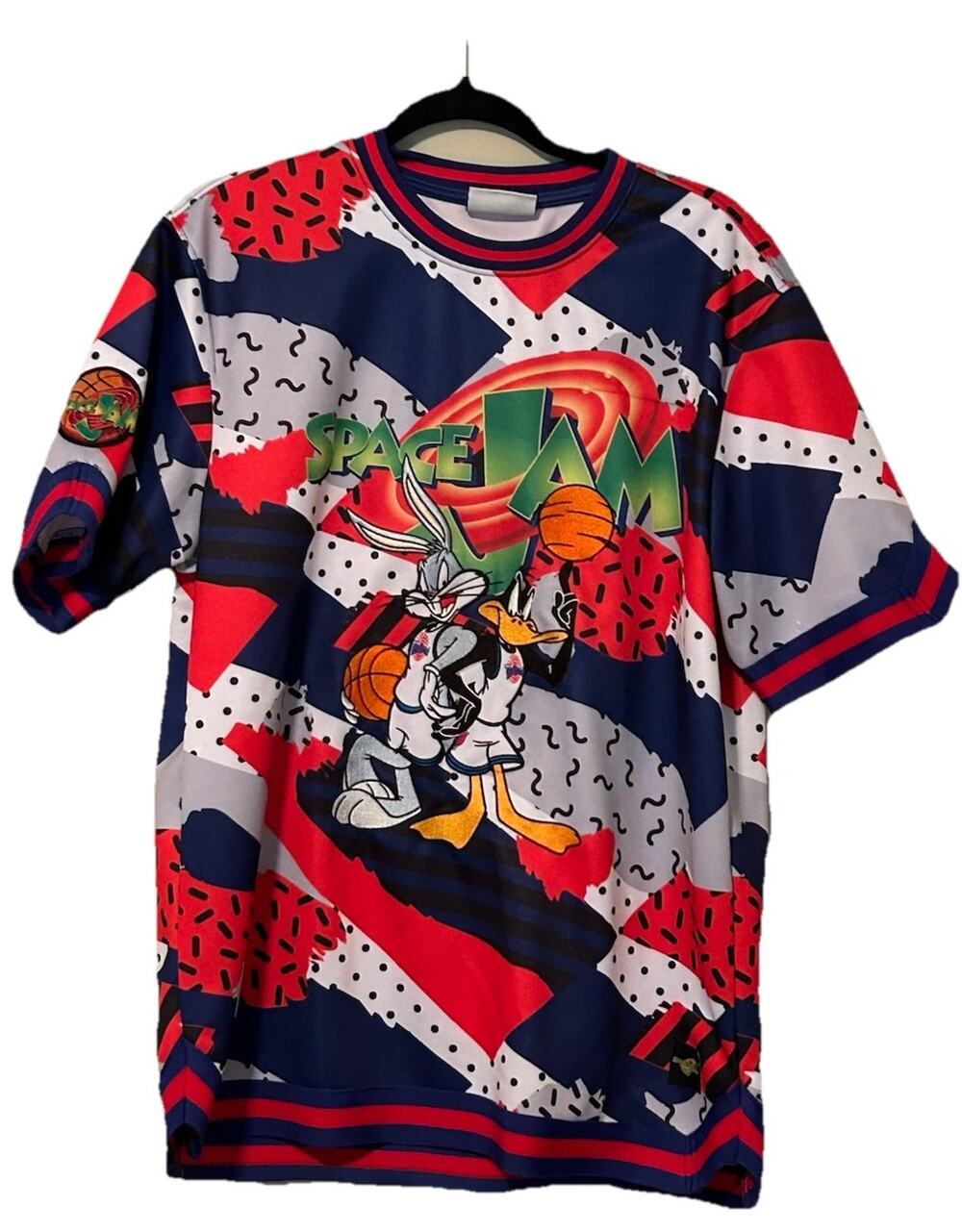 Space Jam Shirt Mens XL Multicolor Bugs Bunny Daffy Duck Looney Embroidered
